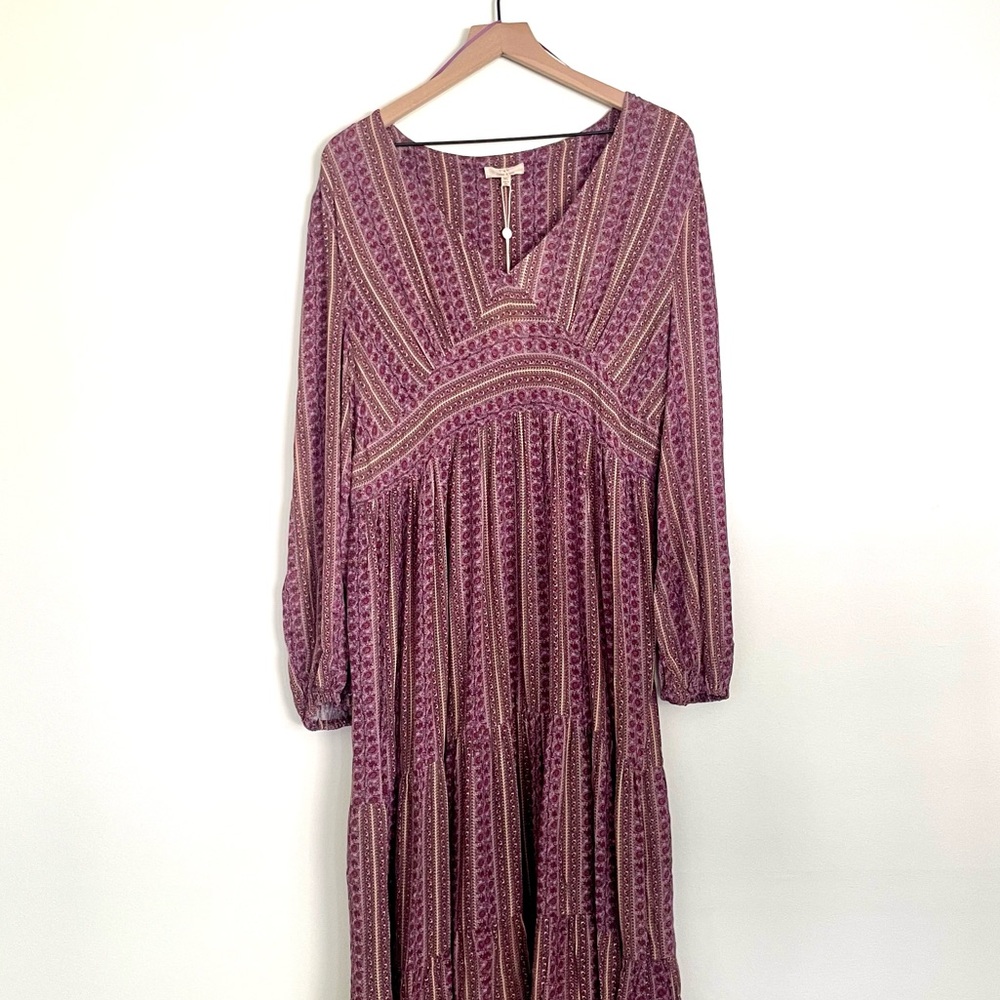 Chelsea & Violet Long Sleeve Purple Maxi Dress